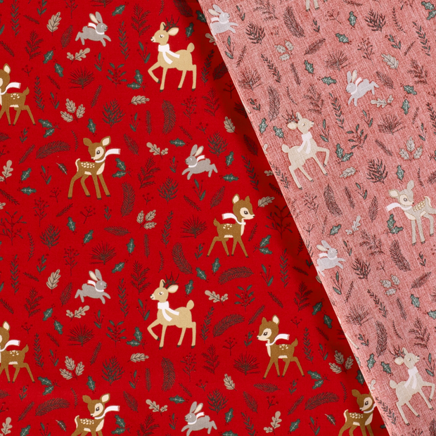 Cotton Poplin fabric Christmas printed 