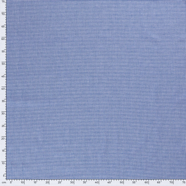 Popeline de Coton Fil Teint tissu Carreaux Cobalt