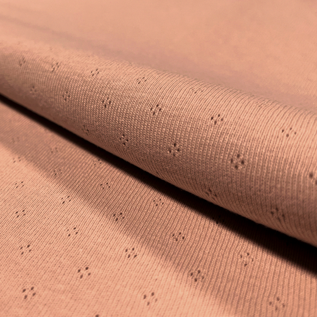 Pinpoint fabric Unicolour Coral