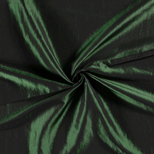 Taffeta fabric Dark Green crushed 