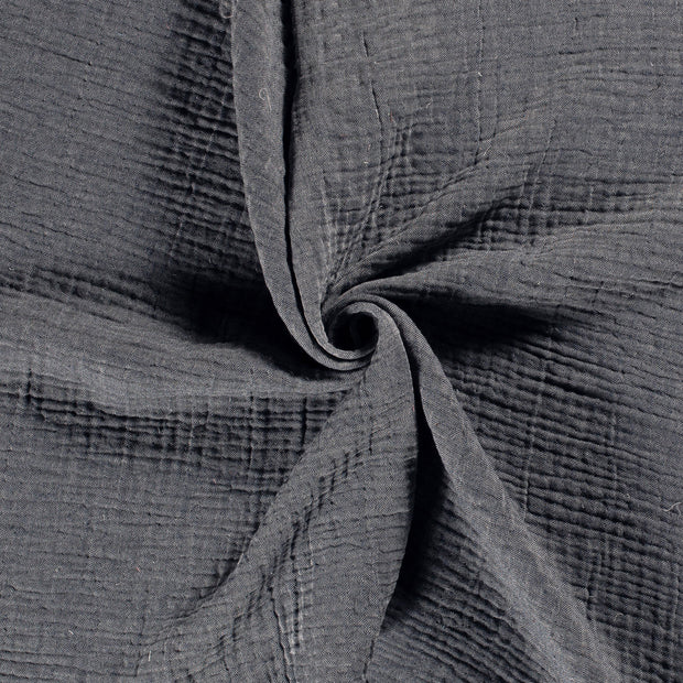 Muslin Four Layer fabric Navy recycled 