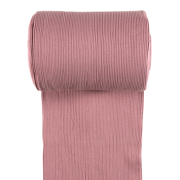 Bord Cote 3x3 rib tissu Vieux rose mat 