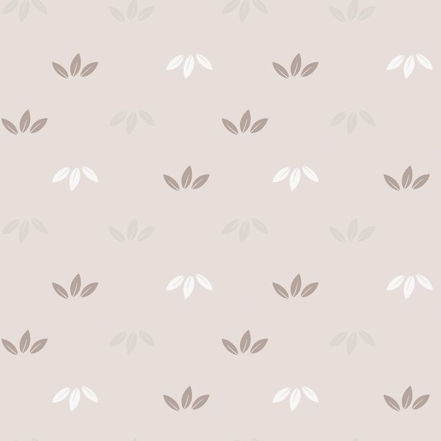 Cotton Jersey fabric Leaves Beige