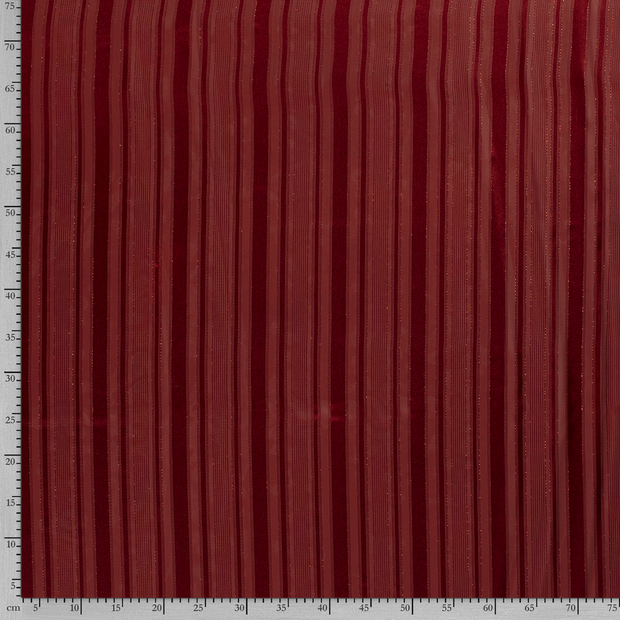 Chiffon Damast fabric Unicolour Red