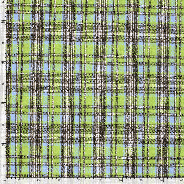 Jacquard fabric Checks Lime Green