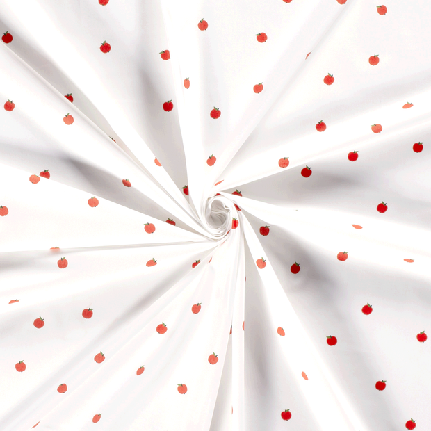 Cotton Poplin fabric Optical White printed 
