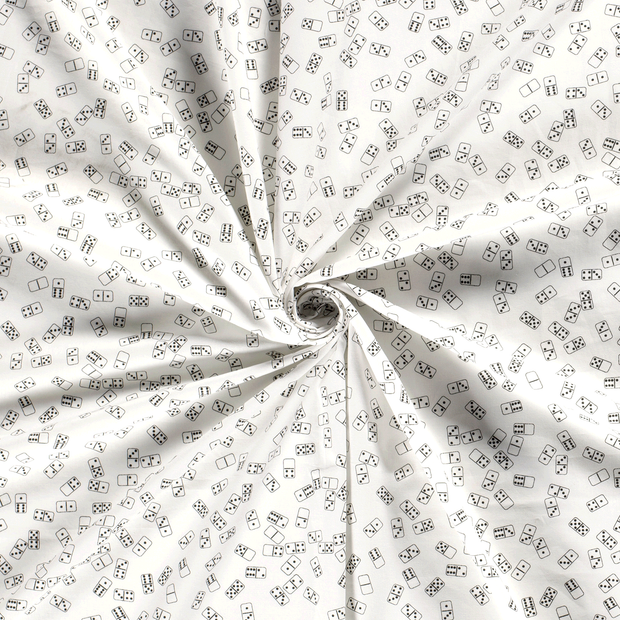 Cotton Poplin fabric Optical White printed 