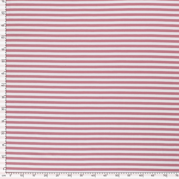 Cotton Jersey Yarn Dyed fabric Stripes Old Pink