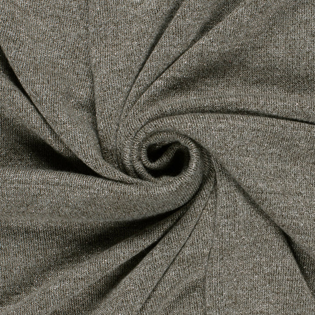 Heavy Knit fabrik Melange Khaki-Grün