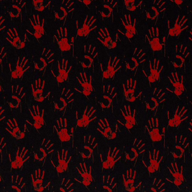 Jersey de Polyester tissu Hands Noir