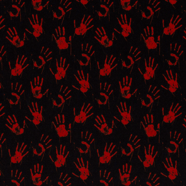Polyester Jersey stof Hands Zwart