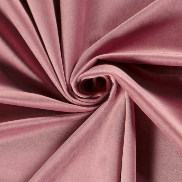 Velours tissu Unicolore Rose