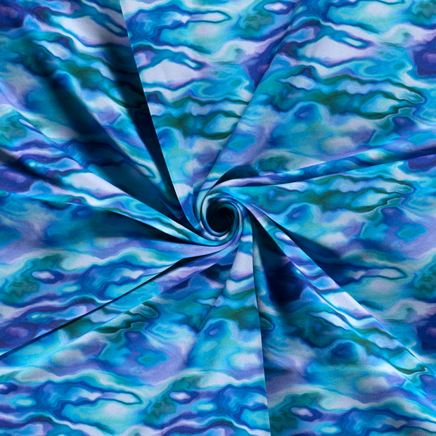 Jogging fabric Indigo digital printed 