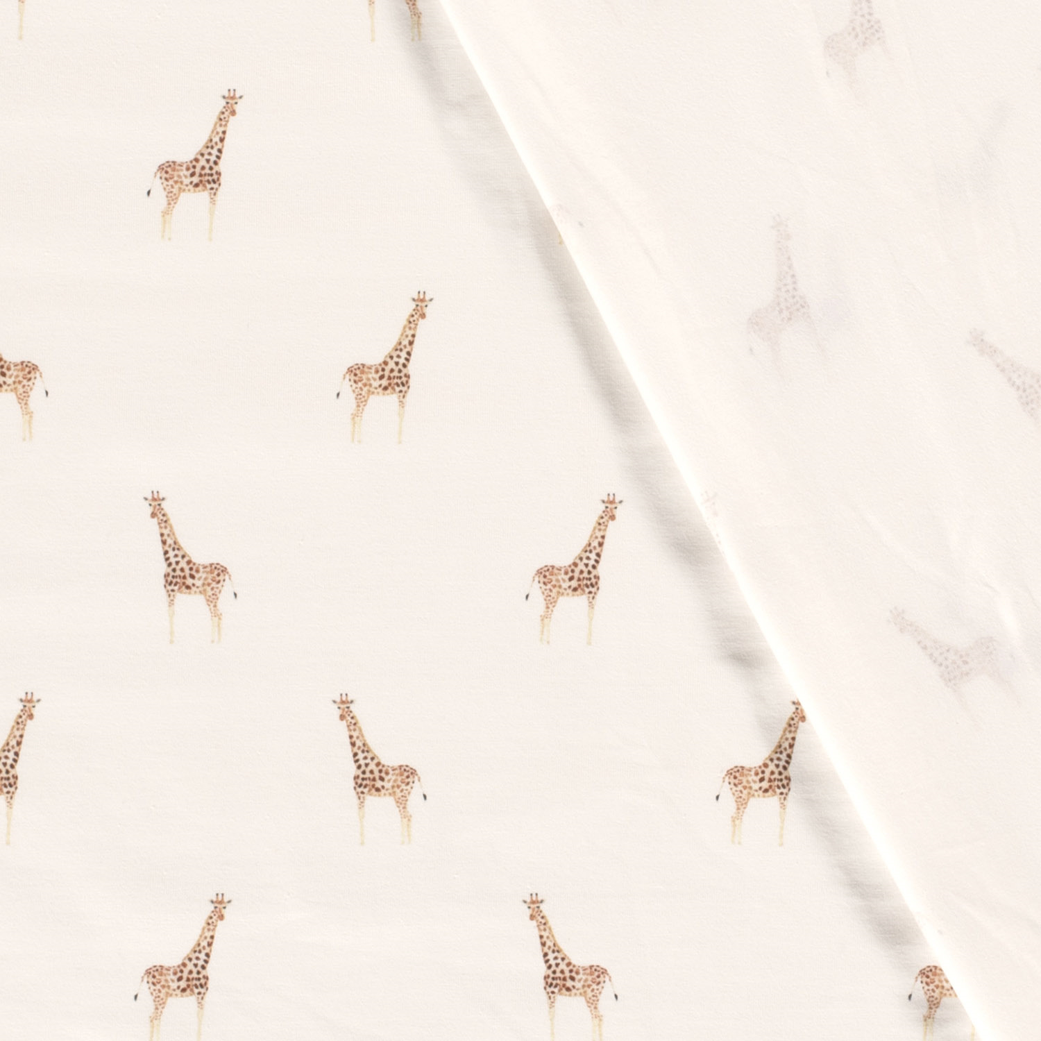 Cotton Jersey fabric Giraffes Off White Wholesale fabrics Nooteboom Textiles