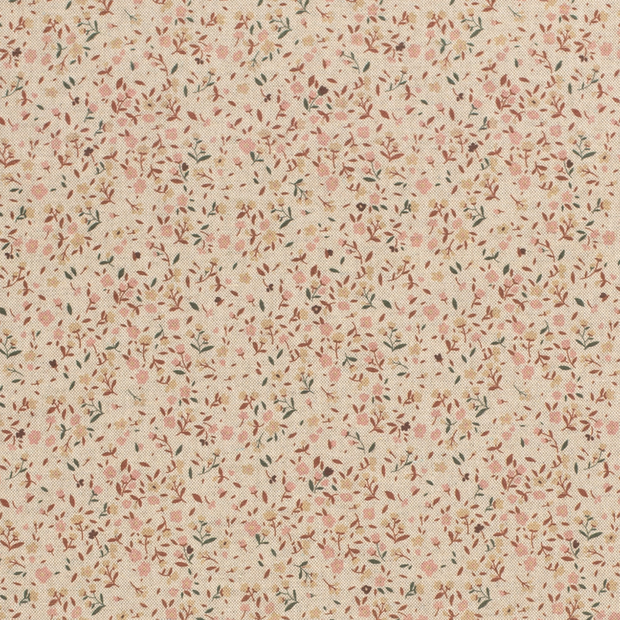Panama fabric Flowers Off White
