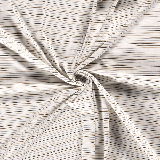 Jersey de Coton tissu Blanc cassé imprimé 