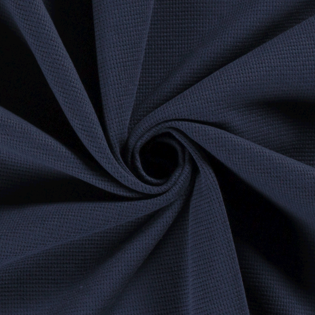 Knitted Waffle fabric Unicolour Navy