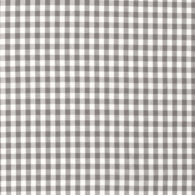 Cotton Poplin Yarn Dyed fabric Checks Dark Grey