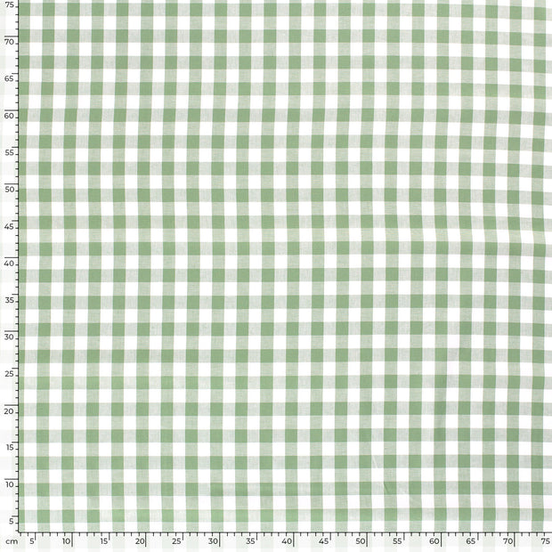 Cotton Poplin Yarn Dyed fabric Checks Mint