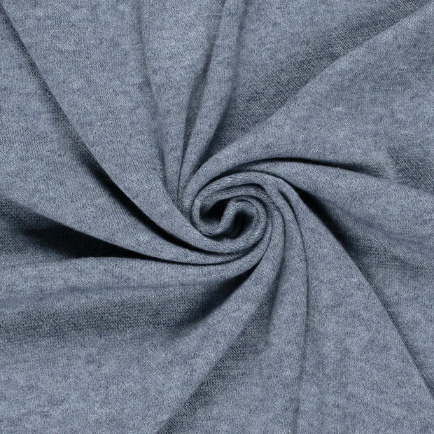 Heavy Knit tissu Melange Bleu acier