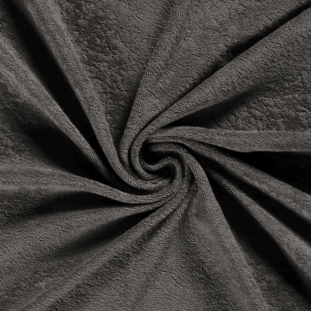 Stretch terry fabric Unicolour Dark Grey