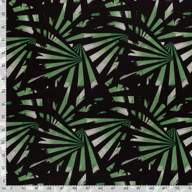 Poly Viscose Jersey fabric Abstract Green
