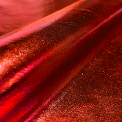 Lamé enduit Unicolore Rouge