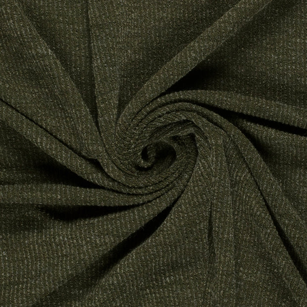 Rib Jersey fabrik Melange Khaki-Grün