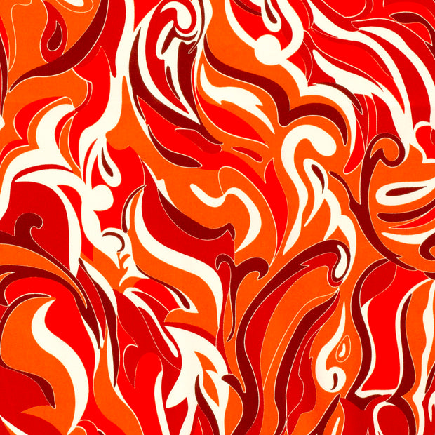 Katoen Satijn stof Abstract Oranje