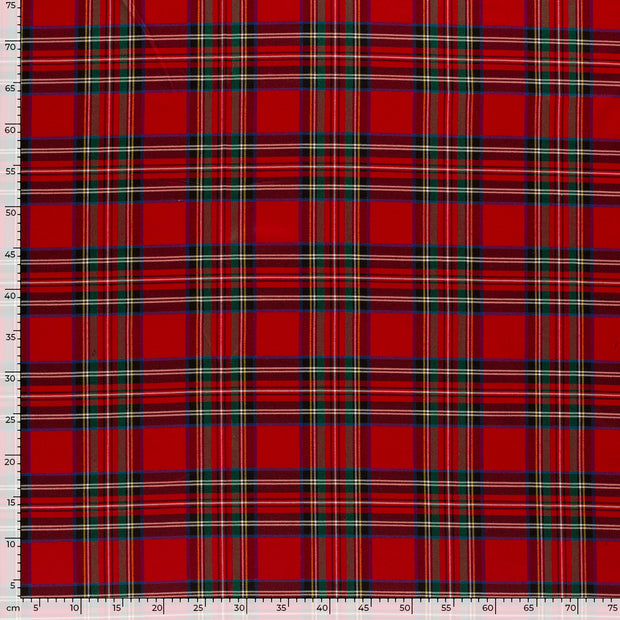 Gabardine Stretch fabric Checks Red