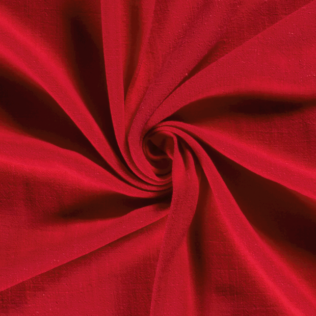 Woven Viscose Linen fabric Unicolour Red