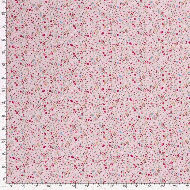 Cotton Poplin fabric Millefleurs Light Pink