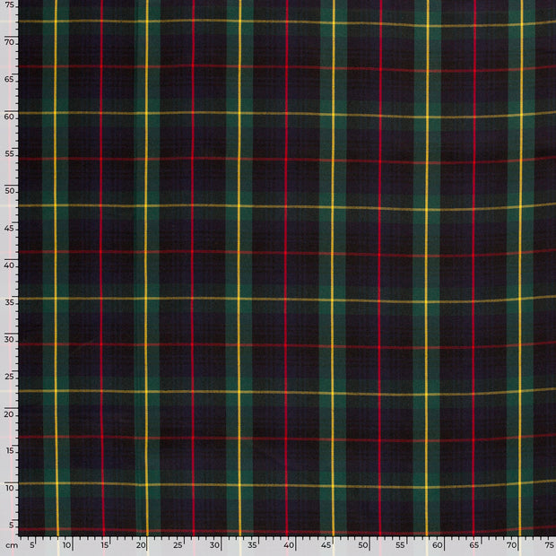 Gabardine fabric Checks Dark Green