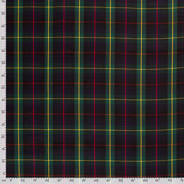 Gabardine fabric Checks Dark Green