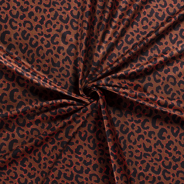 Velvet fabric Brown digital printed 