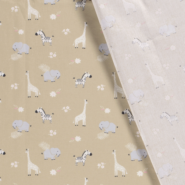 Cotton Poplin fabric Animals printed 