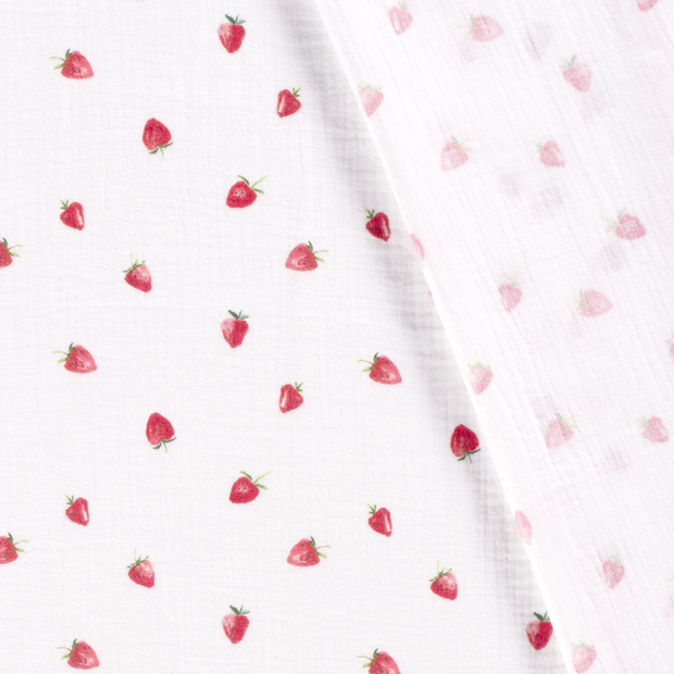 Muslin fabric Fruits digital printed 