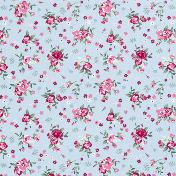 Cotton Poplin fabric Millefleurs Indigo