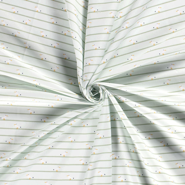 Cotton Poplin fabric Mint printed 