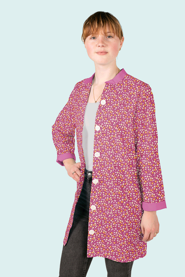 Cotton Poplin fabric Millefleurs Wine red