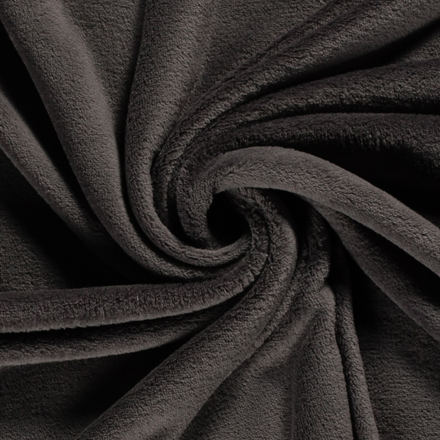 Coral Fleece fabric Unicolour Dark Grey