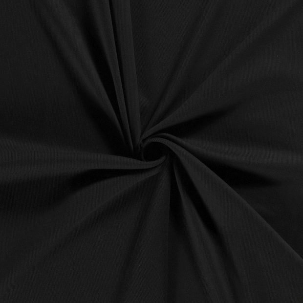 Rib Jersey tissu Noir 
