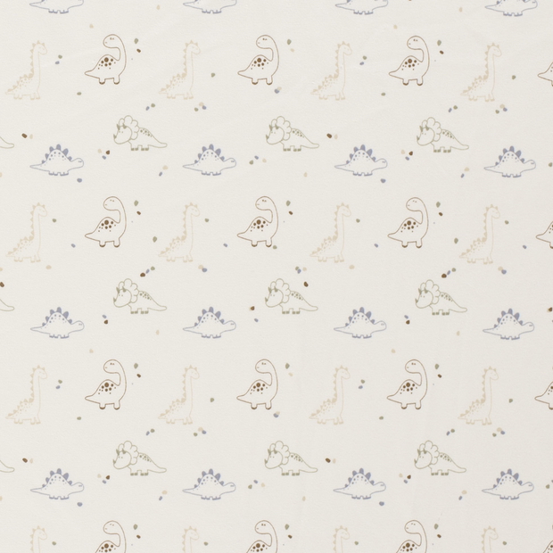 Jersey de Coton tissu dinosaures Blanc cassé