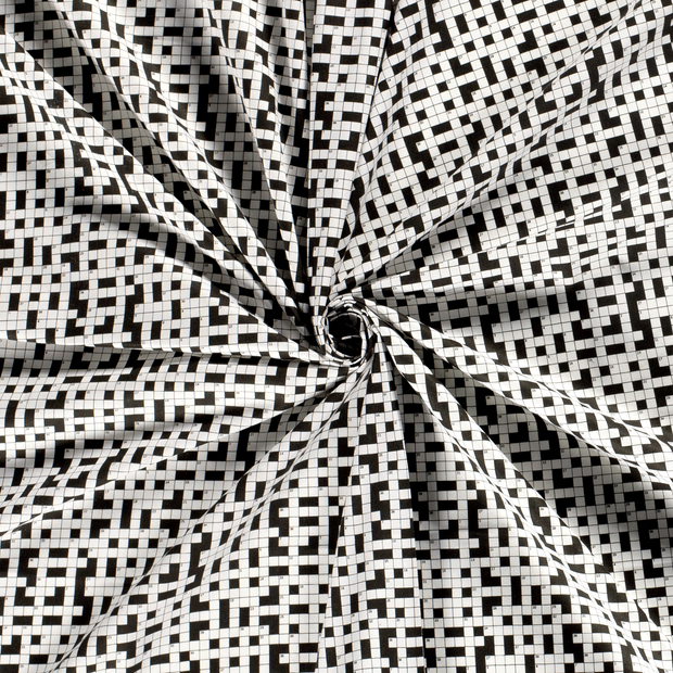 Cotton Poplin fabric Optical White printed 