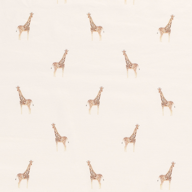 Cotton Jersey fabric Giraffes Off White