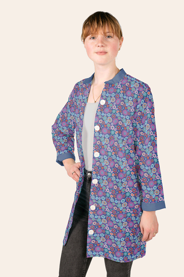 Cotton Poplin fabric Millefleurs Cobalt