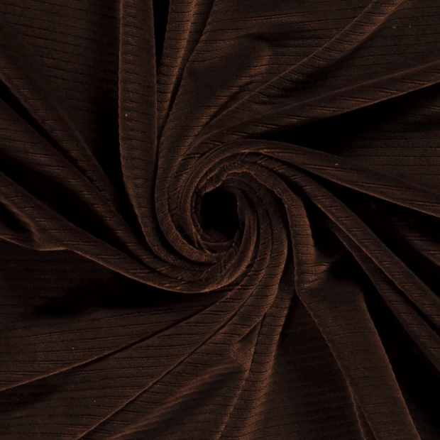 Velvet fabric Rib Brown