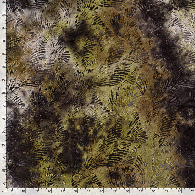 Burnout Jacquard fabric Tie Dye Dark Green