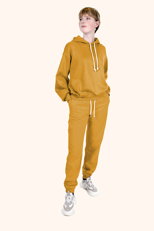 Jogging tissu Unicolore Jaune beurre