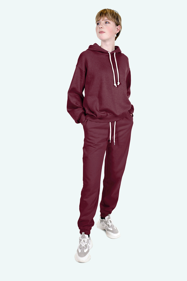 Jogging fabric Unicolour Bordeaux